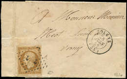 Let PRESIDENCE - 9    10c. Bistre, Obl. PC 2912 S. LAC, Càd T15 SOLGNE 28/6/53, TTB. C - 1852 Louis-Napoleon