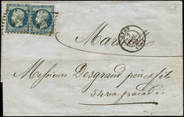 Let PRESIDENCE - 10   25c. Bleu (2 Dont Un Effl.) Obl. PC 1818 S. LSC, Càd LYON 7/7/53, TB - 1852 Luis-Napoléon