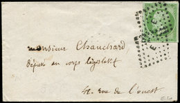 Let EMPIRE NON DENTELE - 12    5c. Vert, Obl. Los. E Sur Petite Env., TB. C - 1853-1860 Napoleone III