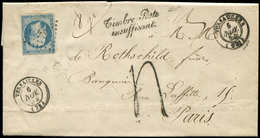 Let EMPIRE NON DENTELE - 14A  20c. Bleu, T I, Obl. PC 3537 (faible) S. LAC, Càd T15 VERSAILLES 6/11/54, Cachet Timbre-po - 1853-1860 Napoléon III.