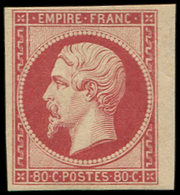 ** EMPIRE NON DENTELE - 17B  80c. Rose, Bdf, Une Inf. Trace D'adh., Néanmoins Très Frais Et TTB. C - 1853-1860 Napoléon III