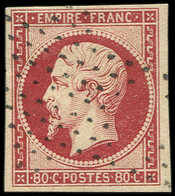 EMPIRE NON DENTELE - 17A  80c. Carmin, Obl. ETOILE, TTB - 1853-1860 Napoléon III