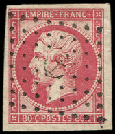 EMPIRE NON DENTELE - 17B  80c. Rose, Obl. ANCRE, TTB - 1853-1860 Napoléon III