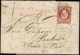 Let EMPIRE NON DENTELE - 17Ar 80c. VERMILLONNE FONCE, Amorce De Voisin, Obl. Los. D S. LAC, Càd PARIS 6/2/57, TB, Certif - 1853-1860 Napoleon III