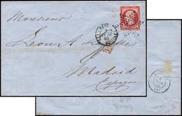 Let EMPIRE NON DENTELE - 17Ba 80c. Rose Vif, Obl. ETOILE S. LAC, Càd (J) PARIS (J) 3/1/63, Arr. MADRID 6/1, TTB - 1853-1860 Napoleon III