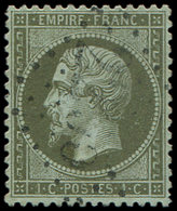 EMPIRE DENTELE - 19    1c. Olive, Obl. GC, Très Bon Centrage, TTB - 1862 Napoléon III