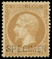 * EMPIRE DENTELE - S21  10c. Bistre, Surch. SPECIMEN, Très Frais Et TTB. Br Et S - 1862 Napoléon III