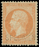 * EMPIRE DENTELE - S23d 40c. Orange, Surchargé SPECIMEN, Ch. Un Peu Forte, TB - 1862 Napoleon III