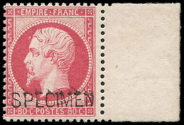 * EMPIRE DENTELE - S24d 80c. Rose, Surch. SPECIMEN, Bdf, TTB. Br Et S - 1862 Napoleon III