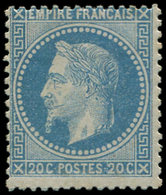 * EMPIRE LAURE - 29A  20c. Bleu, T I, Forte Ch., Décentré, TB - 1863-1870 Napoléon III Con Laureles