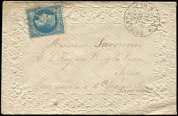 Let EMPIRE LAURE - 29B  20c. Bleu Obl. Etoile 23 R. Du Fg St Antoine 10/7/69 S. Env. VALENTINE, TB - 1863-1870 Napoleon III With Laurels