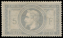 * EMPIRE LAURE - 33    5f. Violet-gris, Pli S. 5 Mm Et Léger Pelurage, Aspect TB. C - 1863-1870 Napoleon III With Laurels