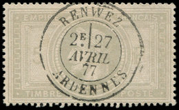 EMPIRE LAURE - 33    5f. Violet-gris, Oblitéré Càd RENWEZ 27/4/77, Superbe. S - 1863-1870 Napoleon III With Laurels