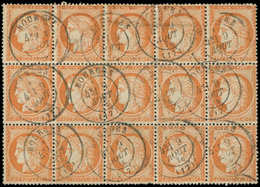 SIEGE DE PARIS - 38   40c. Orange, BLOC De 15 Obl. Càd T17 BOURGES 9/8/76, R Et TB - 1870 Asedio De Paris