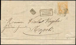 Let SIEGE DE PARIS - 38   40c. Orange, Obl. GC ITALIEN 19 S. LAC De Marseille 23/1/73 Pour NAPOLI, Griffe PIROSCAFI/POST - 1870 Asedio De Paris