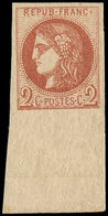 * EMISSION DE BORDEAUX - 40B   2c. Brun-rouge, R II, Grand Bdf, Infime Ch., TTB/Superbe - 1870 Bordeaux Printing