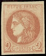 * EMISSION DE BORDEAUX - 40Ba  2c. ROUGE-BRIQUE, Frais Et TB, Certif. Scheller - 1870 Bordeaux Printing