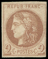 (*) EMISSION DE BORDEAUX - 40A   2c. Chocolat Clair, R I, Position 12, Restauré, B/TB - 1870 Emisión De Bordeaux