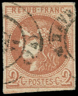 EMISSION DE BORDEAUX - 40B   2c. Brun-rouge, R II, Obl. Càd LE HAVRE, TB - 1870 Emisión De Bordeaux