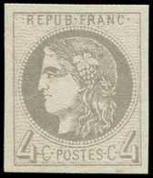 ** EMISSION DE BORDEAUX - 41B   4c. Gris, R II, Grandes Marges, Fraîcheur Postale, TTB/Superbe - 1870 Emisión De Bordeaux