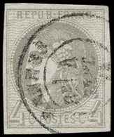 EMISSION DE BORDEAUX - 41B   4c. Gris, R II, Oblitéré Càd, TB - 1870 Emisión De Bordeaux