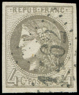 EMISSION DE BORDEAUX - 41Bc  4c. Gris Foncé, Obl. GC 1462, TTB - 1870 Bordeaux Printing