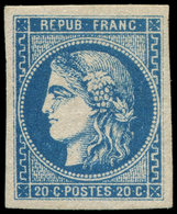 ** EMISSION DE BORDEAUX - 46B  20c. Bleu, T III, R II, Frais Et TTB - 1870 Emisión De Bordeaux