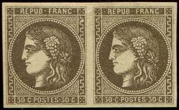 * EMISSION DE BORDEAUX - 47   30c. Brun, PAIRE Fraîche Et TB - 1870 Emisión De Bordeaux