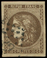 EMISSION DE BORDEAUX - 47   30c. Brun, Oblitéré, TB - 1870 Emisión De Bordeaux