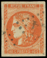 EMISSION DE BORDEAUX - 48a  40c. Orange Vif, Obl. GC Léger, TTB. J - 1870 Emisión De Bordeaux