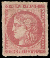 * EMISSION DE BORDEAUX - 49   80c. Rose, PERCE En LIGNES, TB - 1870 Emisión De Bordeaux
