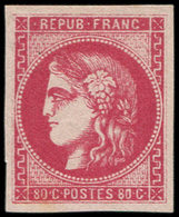* EMISSION DE BORDEAUX - 49b  80c. Rose Vif, Jolie Nuance, Inf. Trace De Ch., TTB - 1870 Emisión De Bordeaux