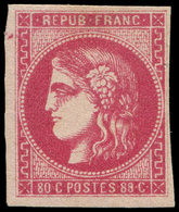 * EMISSION DE BORDEAUX - 49f  80c. Rose, VARIETE 88 Au Lieu De 80, RR Et TB. Certif. Scheller - 1870 Emisión De Bordeaux