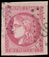 EMISSION DE BORDEAUX - 49   80c. Rose, Grandes Marges, Obl. GC, Superbe - 1870 Emisión De Bordeaux