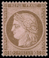 * CERES DENTELE - 54   10c. Brun Sur Rose, Infime Ch., Frais Et TTB - 1871-1875 Ceres