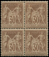 ** TYPE SAGE - 80a  30c. Brun, BLOC De 4, 2 Ex. *, TB - 1876-1878 Sage (Type I)