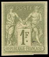 (*) TYPE SAGE - 82a   1f. Olive, NON DENTELE, TB. S - 1876-1878 Sage (Type I)