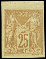 * TYPE SAGE - 92b  25c. Bistre Sur Jaune, NON DENTELE, Bdf, TB - 1876-1878 Sage (Type I)