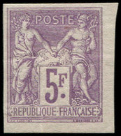 * TYPE SAGE - 95e   5f. Violet Sur Lilas, NON DENTELE, TB. J - 1876-1878 Sage (Type I)