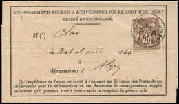 Let TYPE SAGE SUR LETTRES - N°67 Obl. Càd ALGER 9/6/77 S. Sort De Chargement, TB - 1877-1920: Periodo Semi Moderno