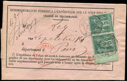 Let TYPE SAGE SUR LETTRES - N°75 PAIRE Bdf Obl. PARIS 31/10/82 S. Sort De Chargement Rec. Pour La Russie, Càd Rouge Pari - 1877-1920: Periodo Semi Moderno