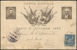 Let TYPE SAGE SUR LETTRES - N°90 Obl. Càd Hexag. De LEX PARIS 1F/PL DE LA BOURSE 17/10/96 S. CP Pour LA SUISSE, Tarif Ra - 1877-1920: Periodo Semi Moderno