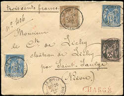 Let Recommandés, Chargés, Par Départements - 81/HAUTE VIENNE N°80, 90 (2) Et 97 Obl. Càd LE DORAT 26/6/86 S. Env. CHARGE - 1877-1920: Periodo Semi Moderno