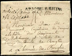 Let LETTRES SANS TIMBRE ET DOCUMENTS DIVERS - MP ARM.DU-R-RHIN Sur LAC De 1761 Pour L'Armée De Broglie, TB - Other & Unclassified