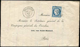 Let OBLITERATIONS PAR DEPARTEMENTS - 19/CORSE N°37 Obl. GC 421 S. LAC, Càd T15 BELGODERE 3/11/73, TTB - 1849-1876: Periodo Clásico