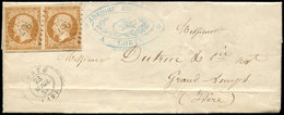 Let OBLITERATIONS PAR DEPARTEMENTS - 19/CORSE N°13B PAIRE Obl. PC 967 S. LAC, Càd T15 CORTE 23/4/56, TTB - 1849-1876: Periodo Clásico