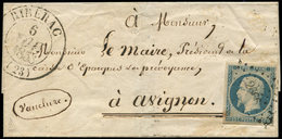 Let OBLITERATIONS PAR DEPARTEMENTS - 23/DORDOGNE N°10 Obl. PC 2666 S. LSC, Càd T13 RIBERAC 5/11/53, TTB - 1849-1876: Periodo Clásico