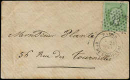 Let LETTRES DE PARIS - N°20 5c. Vert Pâle Sur Bleu, Obl. Etoile 33 Bt De L'Hôpital S. Petite Env. Locale, TB - 1849-1876: Periodo Clásico