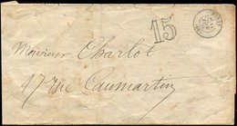 Let LETTRES DE PARIS - Rare Càd PARIS (60) */11/2/71 S. Laissez-passer, Taxe 15 DT, Le Document A Souffert Mais Frappes  - 1849-1876: Periodo Clásico