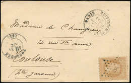 Let BALLONS MONTES - N°28B Obl. Etoile 3 S. CP, Càd Pl. De La Madeleine 2/10/70, Arr. TOULOUSE 21/10, TB. LE NON DENOMME - Guerre De 1870